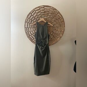 Express Olive Green Cutout Dress